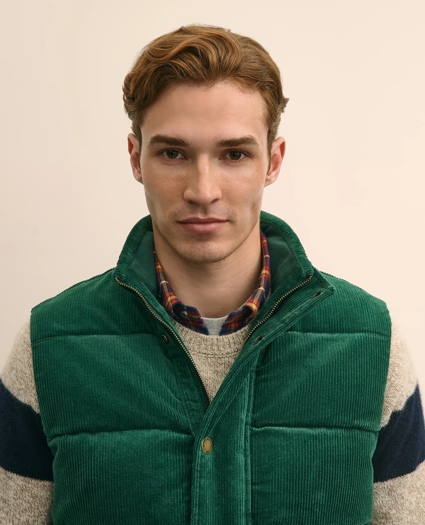 Cotton Blend Wide-Wale Puffer Vest, image 3