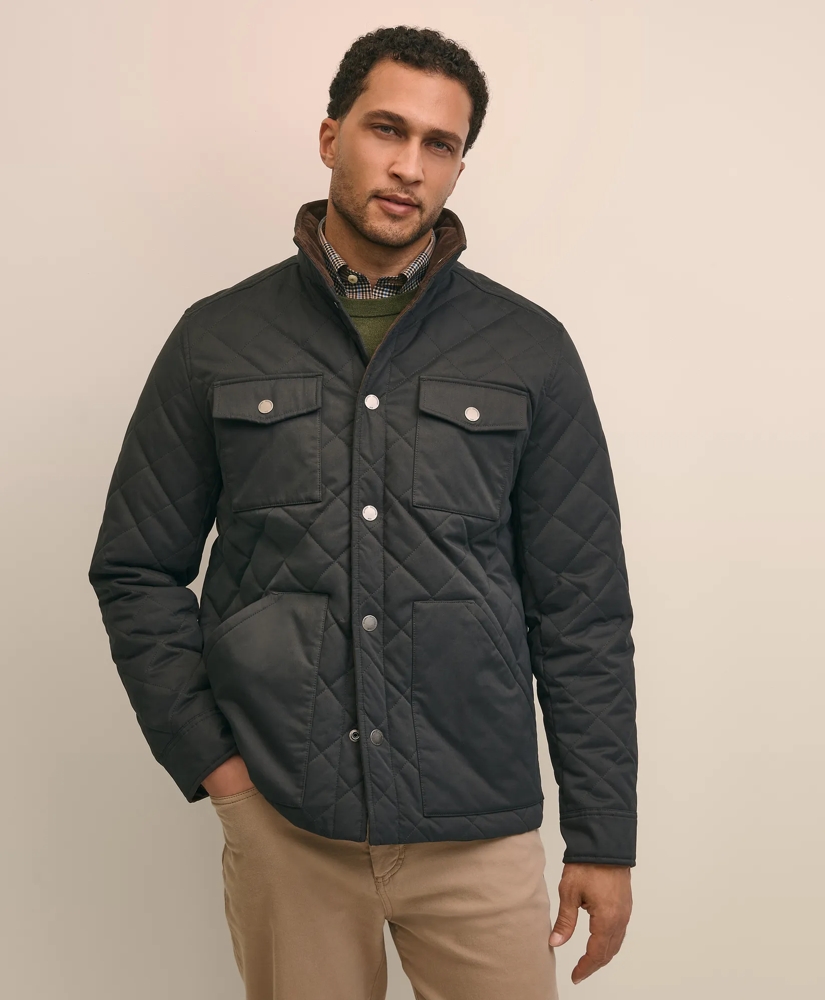 Cotton Blend Quilted Shirt Jacket, image 4