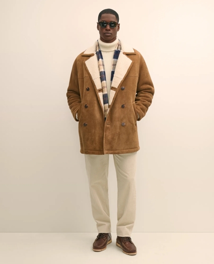 Shearling Double-Breasted Coat, image 1