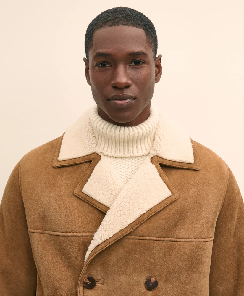 Shearling Double-Breasted Coat, image 3
