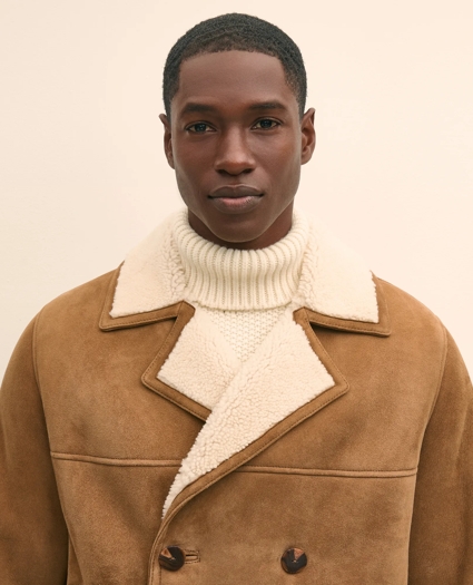 Shearling Double-Breasted Coat, image 3