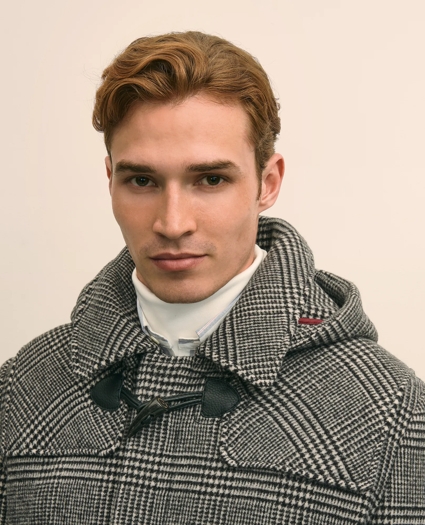 Wool Glen Plaid Duffle Coat, image 3