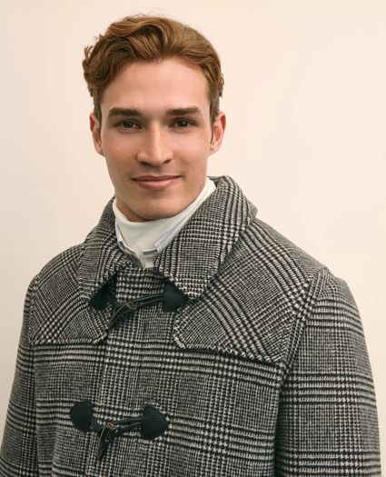 Wool Glen Plaid Duffle Coat, image 4