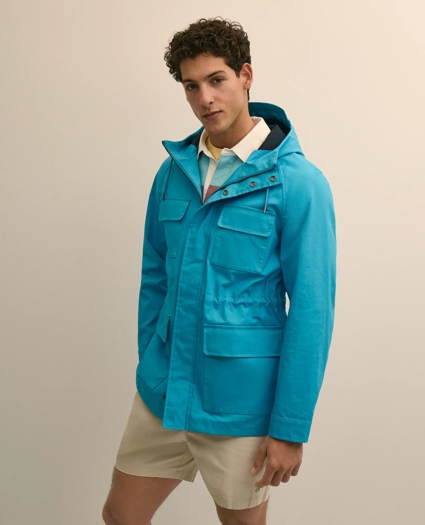 Bonded Cotton Water-Repellent Hooded Raincoat, image 1