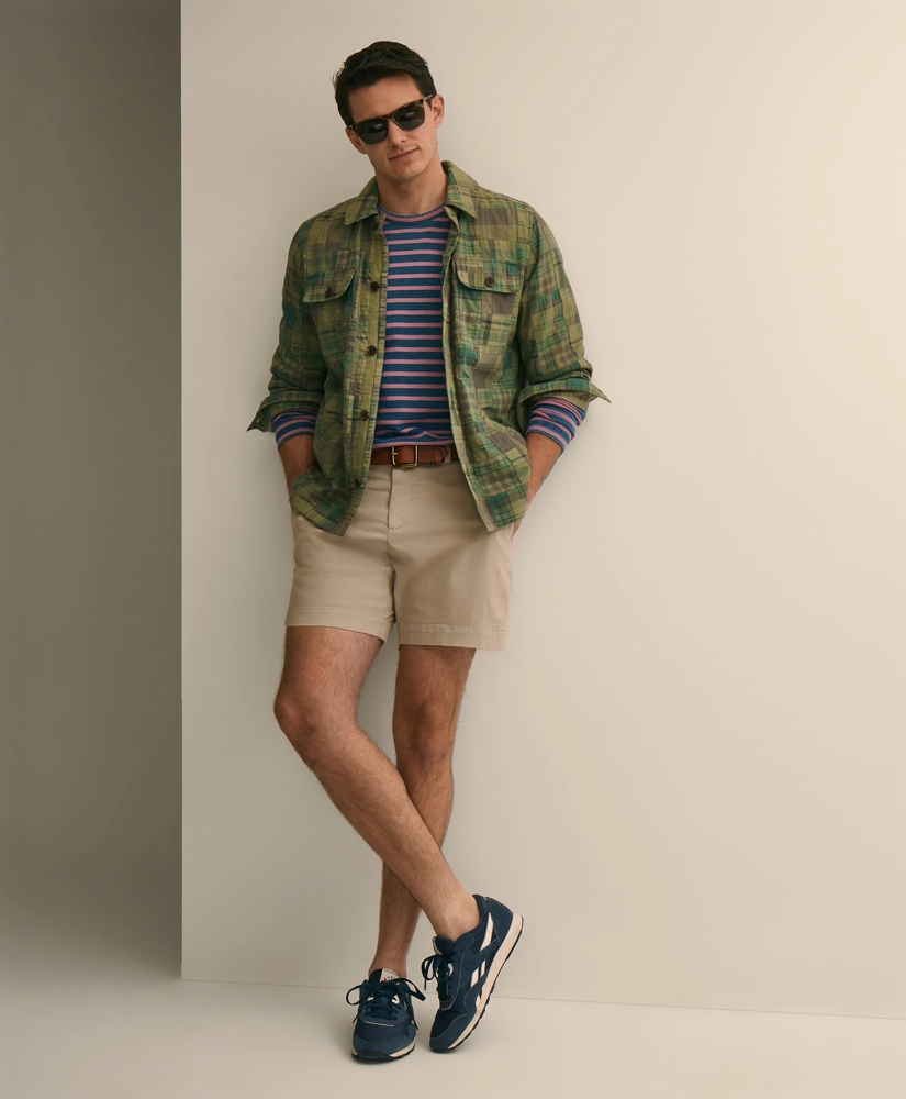 Cotton Patchwork Madras Shirt Jacket, image 2