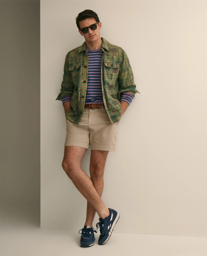 Cotton Patchwork Madras Shirt Jacket, image 2