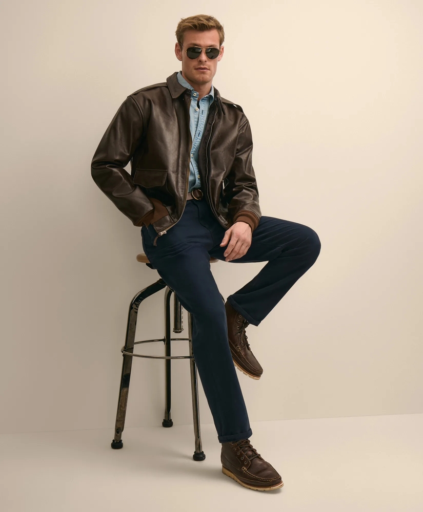 The Cockpit x Brooks Brothers A-2 Leather Flight Jacket, image 1