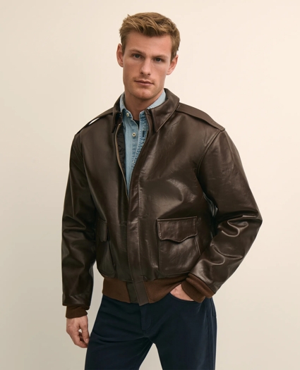 The Cockpit x Brooks Brothers A-2 Leather Flight Jacket, image 3