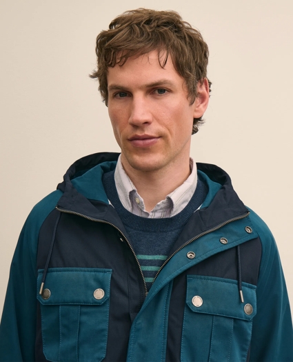 Cotton Blend Water-Repellent Colorblocked Utility Jacket, image 3