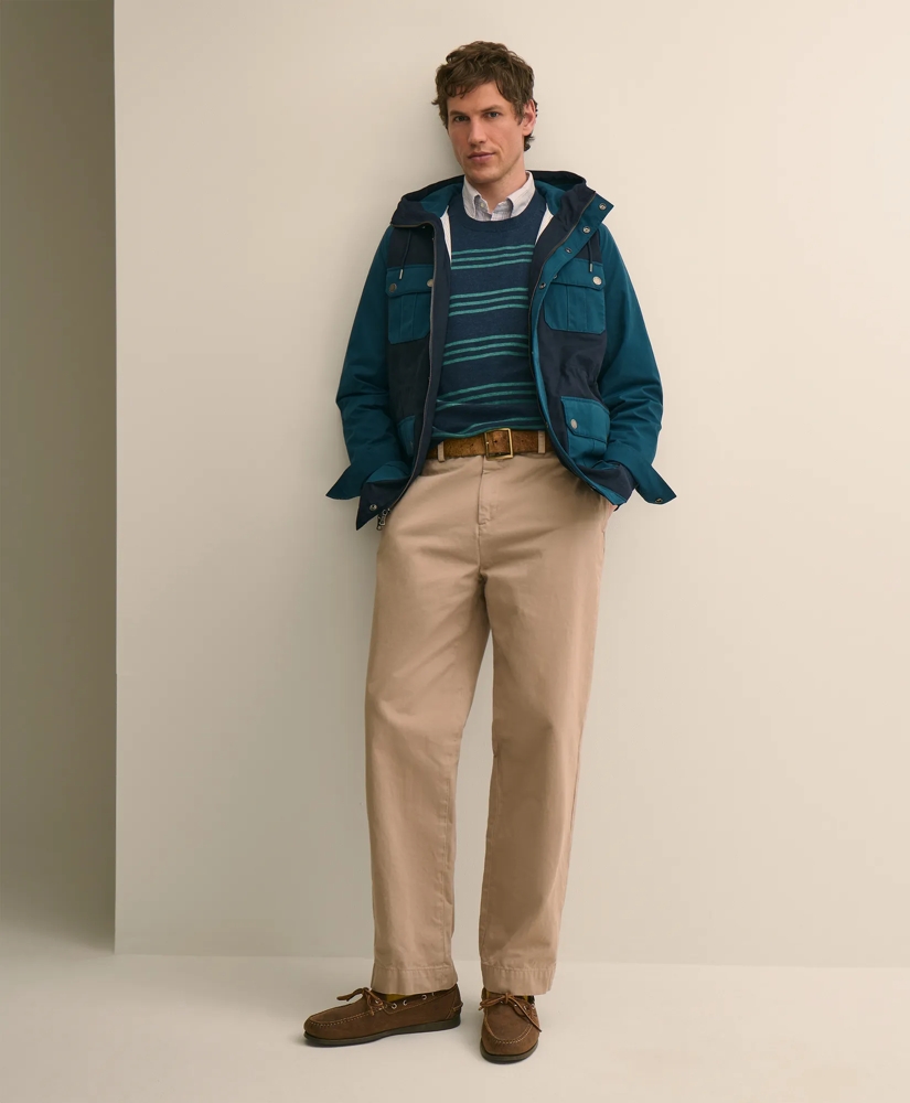 Cotton Blend Water-Repellent Colorblocked Utility Jacket, image 5