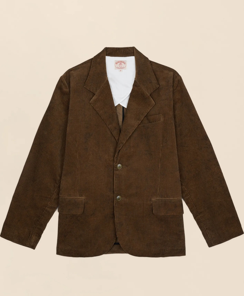 Brooks Brothers x Brain Dead Cotton Corduroy Embroidered Emblem Suit Jacket, image 1