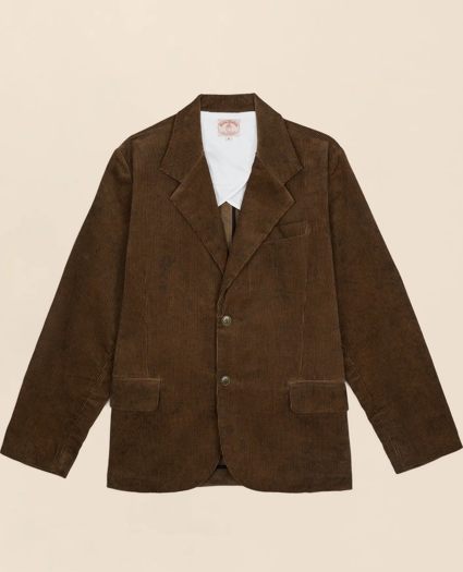 Brooks Brothers x Brain Dead Cotton Corduroy Embroidered Emblem Suit Jacket, image 1