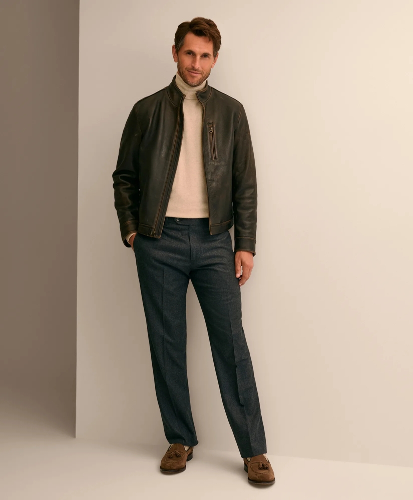 Tumbled Leather Moto Jacket, image 2
