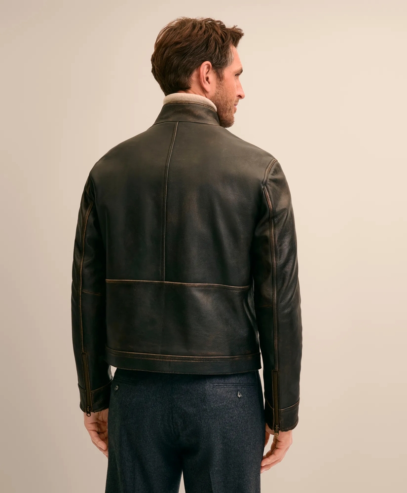 Tumbled Leather Moto Jacket, image 4