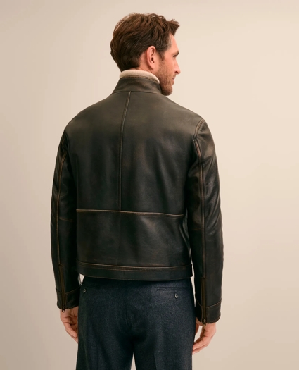 Tumbled Leather Moto Jacket, image 4