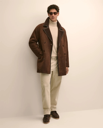 Shearling Double-Breasted Coat, image 1