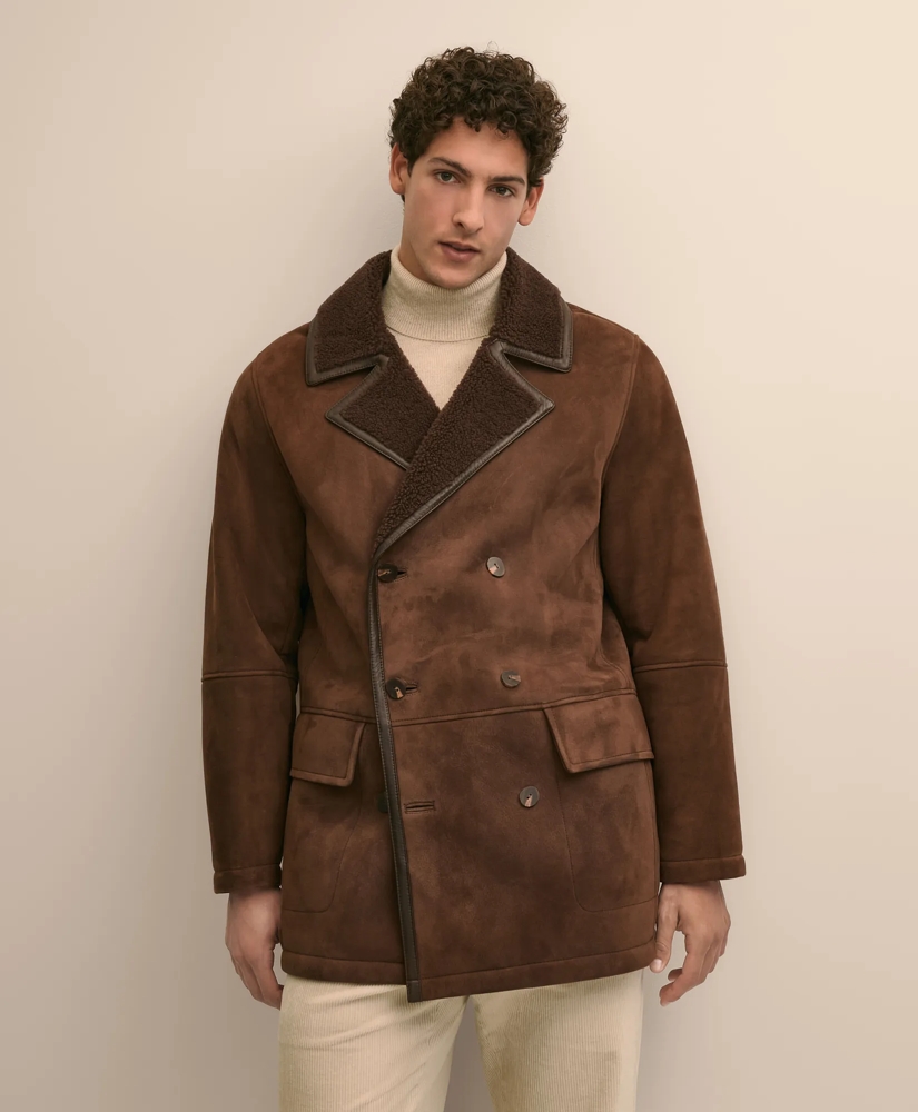 Shearling Double-Breasted Coat, image 2