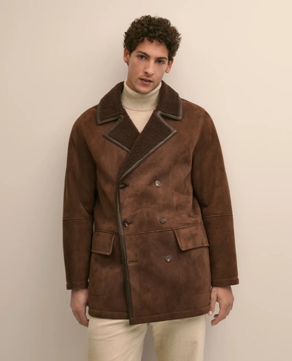 Shearling Double-Breasted Coat, image 2