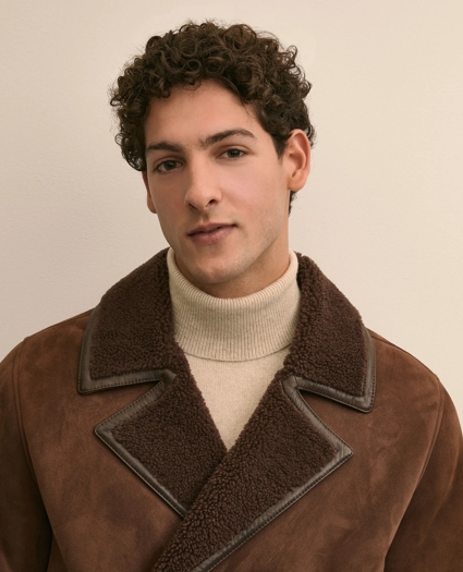 Shearling Double-Breasted Coat, image 3