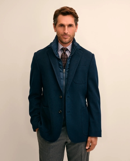 Italian Wool Water-Repellent Blazer with Removable Knit Bib, image 1
