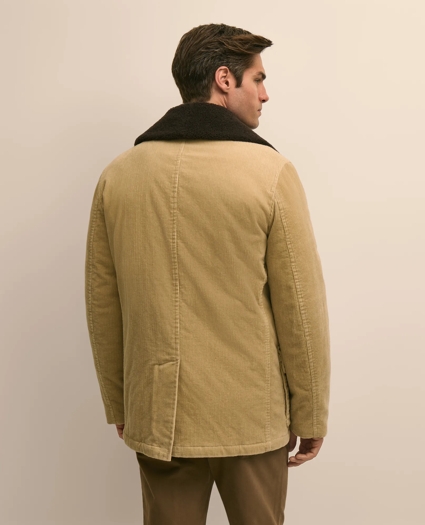 Corduroy Peacoat with Removable Shearling Collar, image 5
