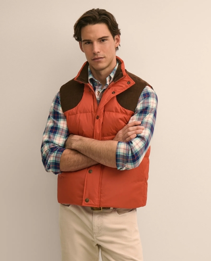 Corduroy Yoke Puffer Vest, image 1