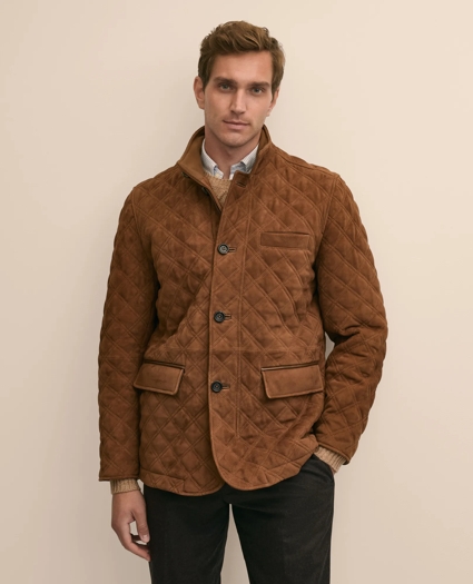 Suede Quilted Walking Coat, image 1