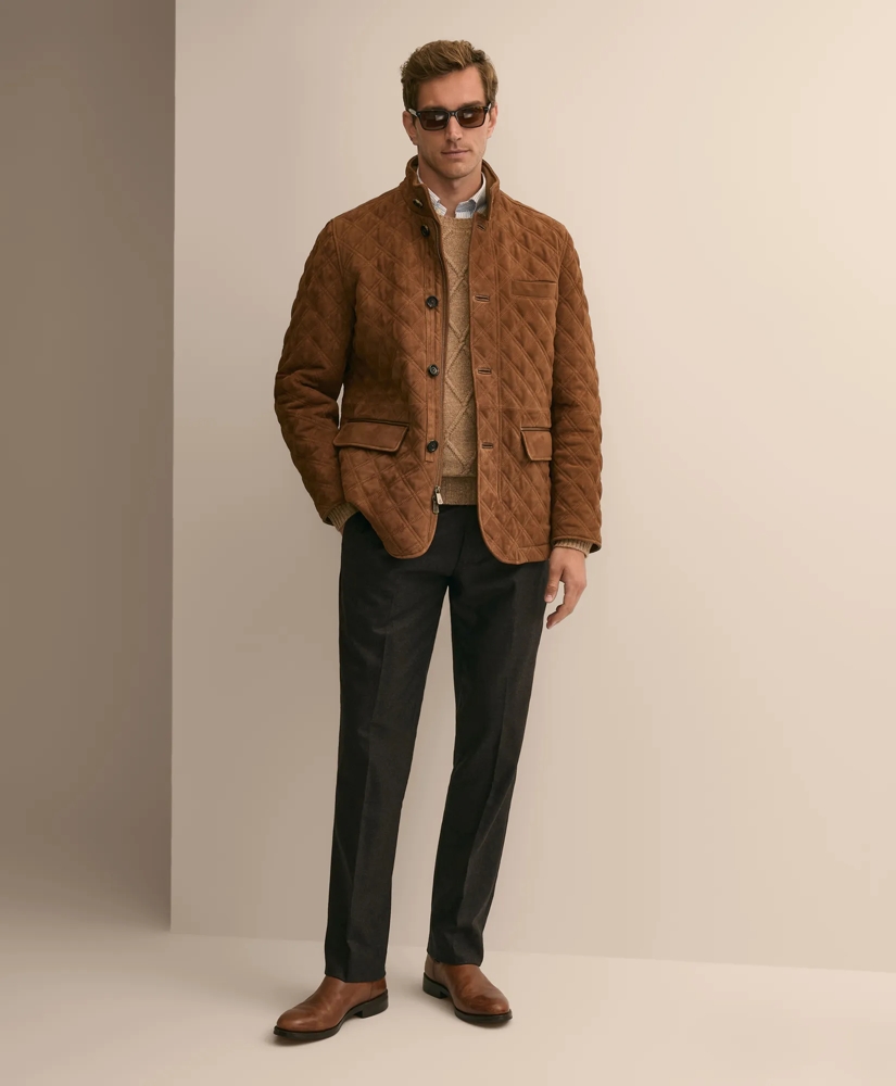 Suede Quilted Walking Coat, image 2