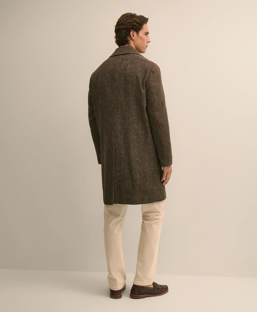 Reversible Wool Herringbone Balmacaan Coat, image 6