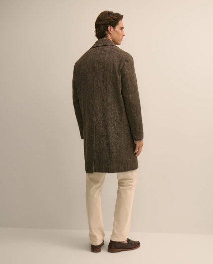 Reversible Wool Herringbone Balmacaan Coat, image 6