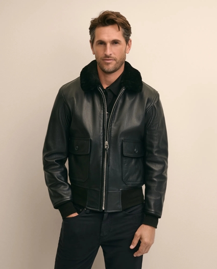 Brooks Brothers X Cockpit USA Navy G-1 Leather Jacket, image 1