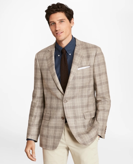 Regent Fit Three-Button Plaid Sport Coat, image 1