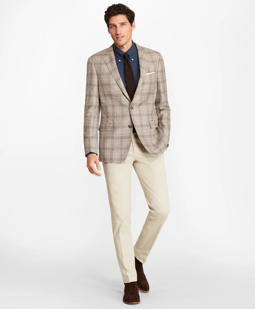 Regent Fit Three-Button Plaid Sport Coat, image 3