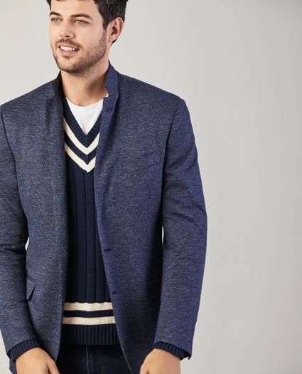 Regent Fit Glen Plaid Cotton-Wool Knit Sport Coat, image 3