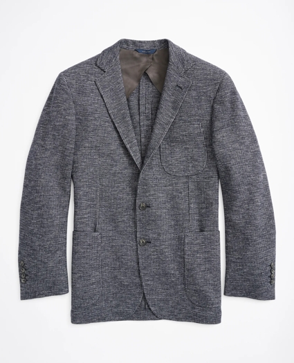 Regent Fit Houndstooth Cotton-Wool Knit Sport Coat, image 1