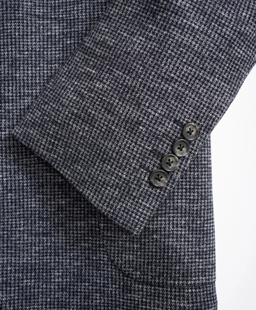 Regent Fit Houndstooth Cotton-Wool Knit Sport Coat, image 2