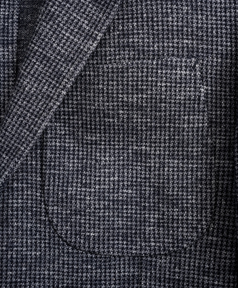 Regent Fit Houndstooth Cotton-Wool Knit Sport Coat, image 3