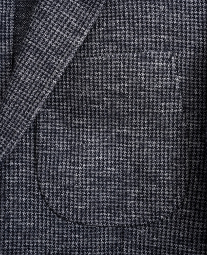 Regent Fit Houndstooth Cotton-Wool Knit Sport Coat, image 3