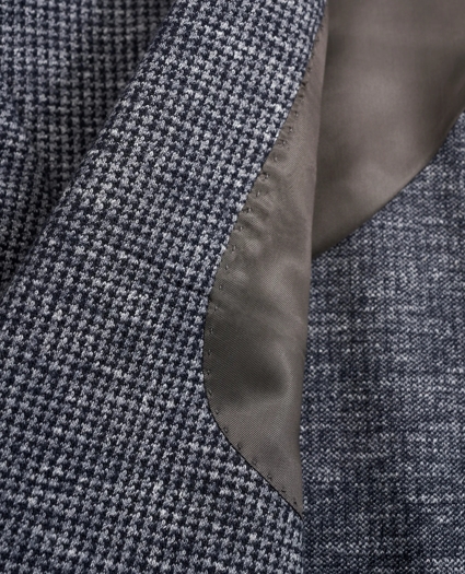 Regent Fit Houndstooth Cotton-Wool Knit Sport Coat, image 5