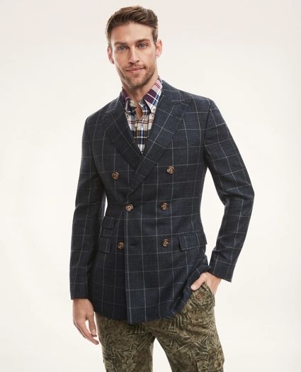 Regent Regular-Fit Double Breasted Windowpane Sport Coat, image 1