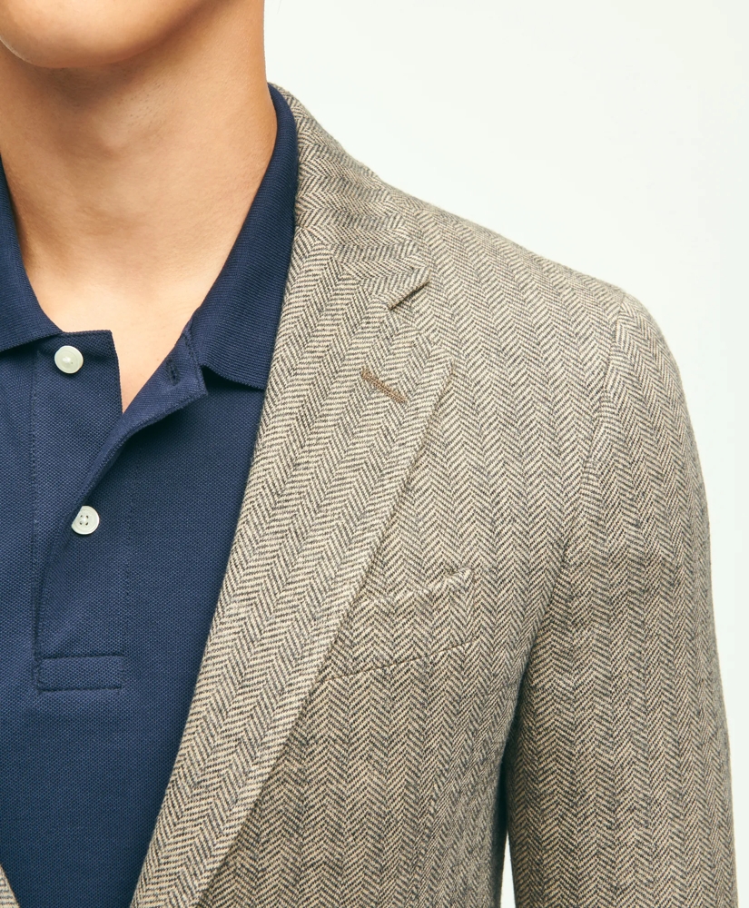 Classic Fit Cotton-Wool Blend Knit Herringbone Sport Coat, image 5