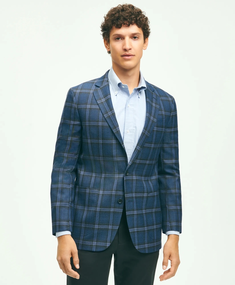 Classic Fit Wool Hopsack Plaid Patch Pocket Sport Coat, image 1