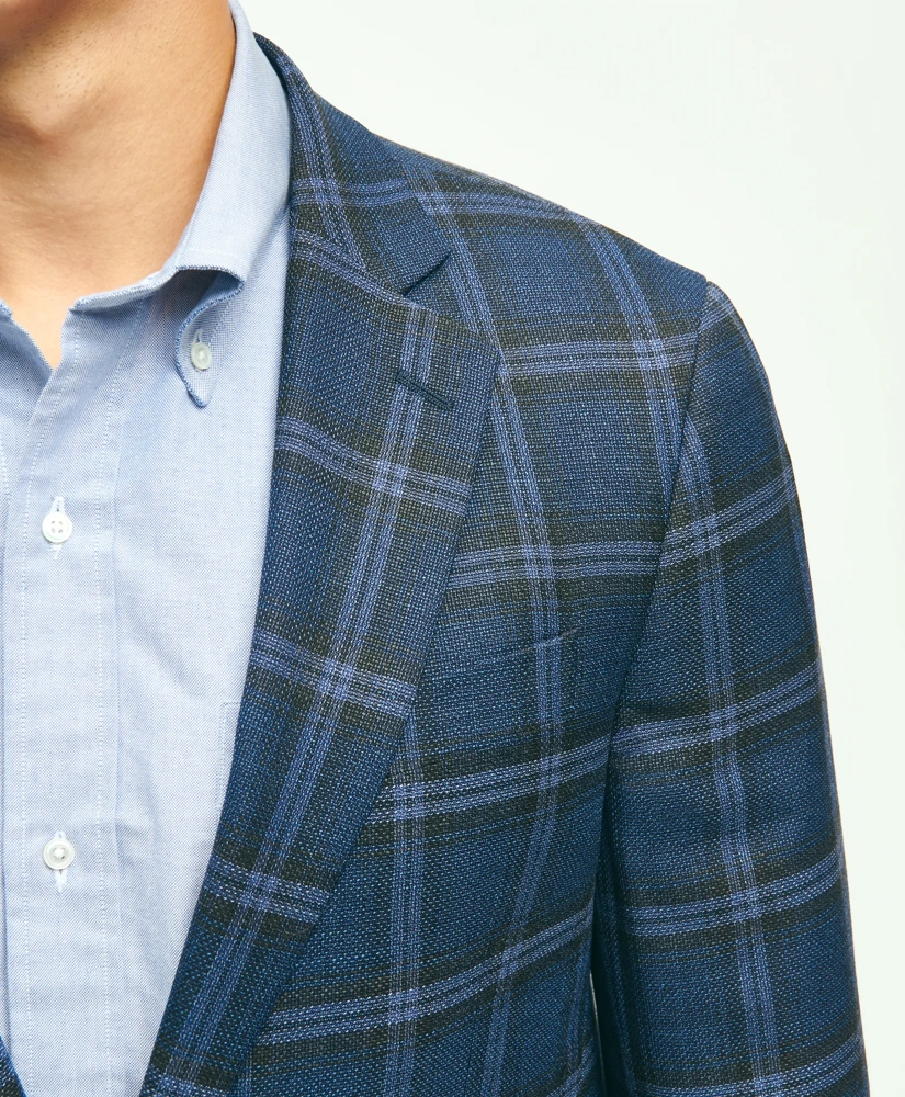 Classic Fit Wool Hopsack Plaid Patch Pocket Sport Coat, image 2