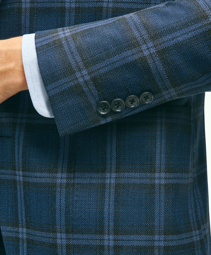 Classic Fit Wool Hopsack Plaid Patch Pocket Sport Coat, image 4