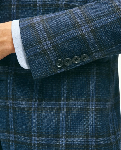 Classic Fit Wool Hopsack Plaid Patch Pocket Sport Coat, image 4