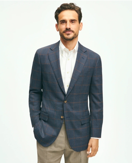 Traditional Fit Stretch Wool Hopsack Windowpane Sport Coat, image 1