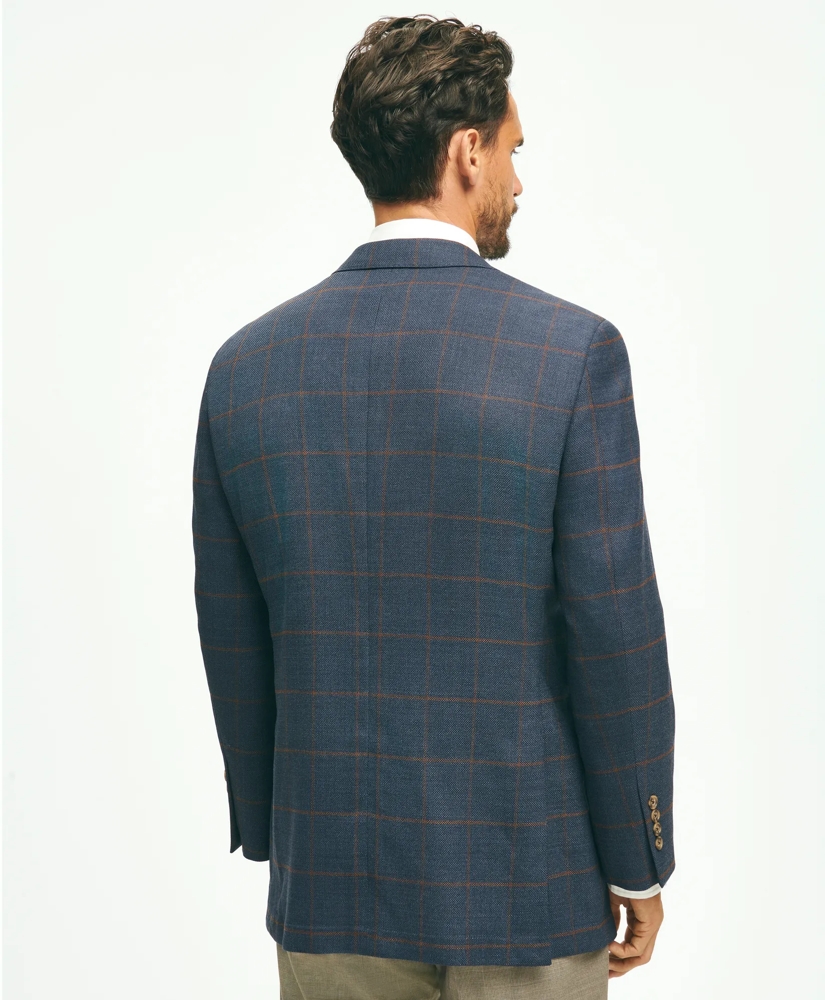 Traditional Fit Stretch Wool Hopsack Windowpane Sport Coat, image 3