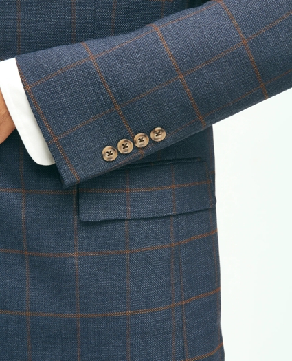 Traditional Fit Stretch Wool Hopsack Windowpane Sport Coat, image 4