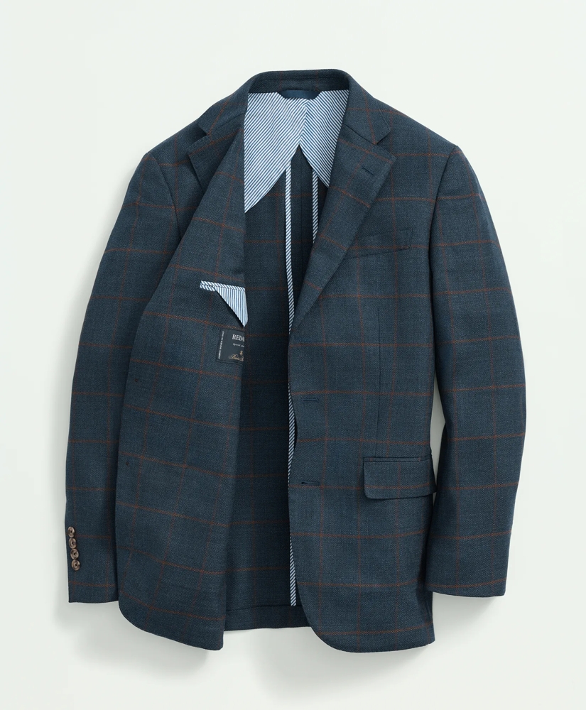 Traditional Fit Stretch Wool Hopsack Windowpane Sport Coat, image 5