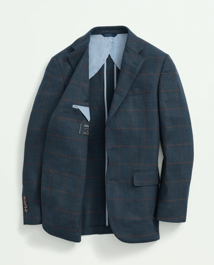 Traditional Fit Stretch Wool Hopsack Windowpane Sport Coat, image 5